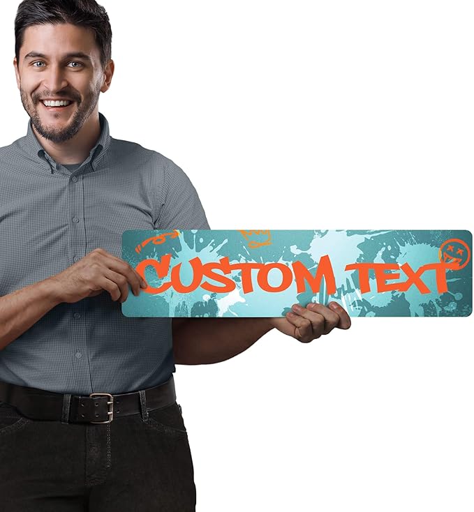 Custom Sign, Custom Street Sign, 11 Font Colors, 13 Font Styles, 4 Hole Options, 22 Sizes, 6x24 Inches, Rust Free DiBound, Fade Resistant, Made in USA by My Sign Center (Graffiti)