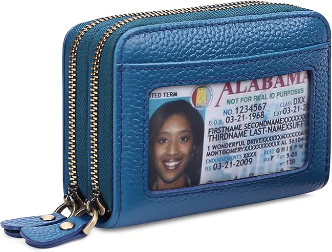 GOIACII Small Genuine Leather Wallet for Women, RFID Blocking Credit Card Holder Wallet