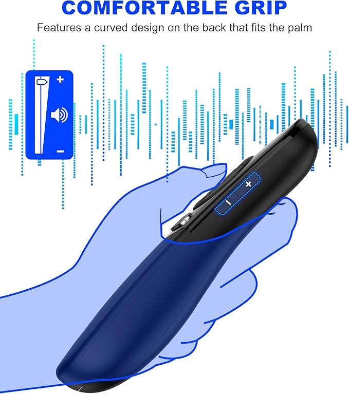 DinoFire USB Type C Wireless Presentation Clicker, BT&RF 2.4GHz Dual Modes Presenter Remote for PowerPoint Presentations Compatible with Bluetooth-Enabled Laptops Desktop Computers