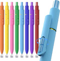 Hiacry 8 Pcs Gel Pens - 0.7mm Fine Point Quick-Dry Blue Ink Fidget Pens | Smooth Writing Pens, No Bleed, No Smear, Note Taking Journaling, School Office Supplies for Men & Women (Dopamine 8Pcs )