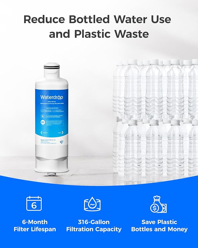 Waterdrop WD-F45 Water Filter Replacement for Samsung® DA97-17376B, 3 Pack | Replacement for Samsung® HAF-QIN/EXP, DA97-08006C, RF28R7201SR, RF28R7351SG
