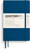 LEUCHTTURM1917 - Notebook Hardcover Paperback B6+ - 219 Numbered Pages for Writing and Journaling (Indigo, Ruled)