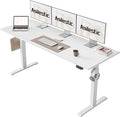 Agilestic Electric Standing Desk, Large 63 x 24 Inches Height Adjustable Desk, Sit Stand up for Work Office Home, Ergonomic Rising Computer Table with Memory Preset, White