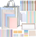 Colarr 54 Pcs Aesthetic College School Supplies Back to School Set,Morandi | 3 A5 + 3 B5 Lined Notebook, 12 Gel Pen, 12 Pencil, 12 Highlighter, Sticky Tabs, Folder Storage Bag, Journal Stationery Set