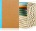 MIVIDE 48 Pack A5 Kraft Notebooks, Colourful Spine Lined Journal Bulk Pack 8.3 x 5.5 inch Notebooks 60 Pages, Travel Notebooks for Writing, Making Plans, School Office Supplies