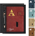 ENOMY Personalized Notebook & Pen Set PU Leather Custom A5 Notebook with Lock 200 Lined Paper Pages Luxury Gift Box for Men Women Travel College Business Gift, Red