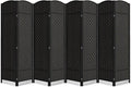 8 Panel Room Divider,6Ft Folding Privacy Screen,Tall - Extra Wide Foldable Panel Partition Wall Divider with Diamond Double-Weaved Hand-Woven Design Room Screen Divider
