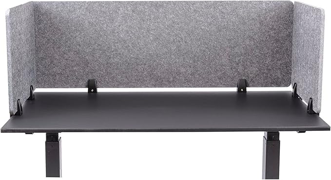 ReFocus™ Raw Clamp-On Acoustic Desk Divider – Reduce Noise and Visual Distractions with This Lightweight Desk Mounted Privacy Panel (Castle Gray, 47.25" x 16", 23.6" x 16", & 23.6" x 16")