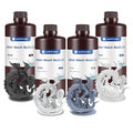 ANYCUBIC Water Washable Resin 2.0 Bundle, 3D Printer Resin with Low Viscosity and Fast Printing, 405nm High Precision 3D Resin, Grey+Clear+White+Black, 1kg per Bottle, 4kg in Total