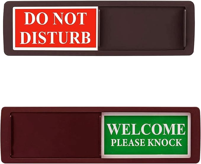 Do Not Disturb Sign & Please Knock Sign – Non-Scratch Magnetic Door Hanger for Hotels, Offices, Bedrooms – Durable Acrylic (Black)