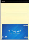 Mintra Office Canary Legal Pads - With Micro-perforated sheets, Smooth-lined paper, Ideal for Office Tasks, Assignments or Notes, Meetings, and Journaling, 6 pack Wide Ruled, Basic Pad, 8.5"x11"