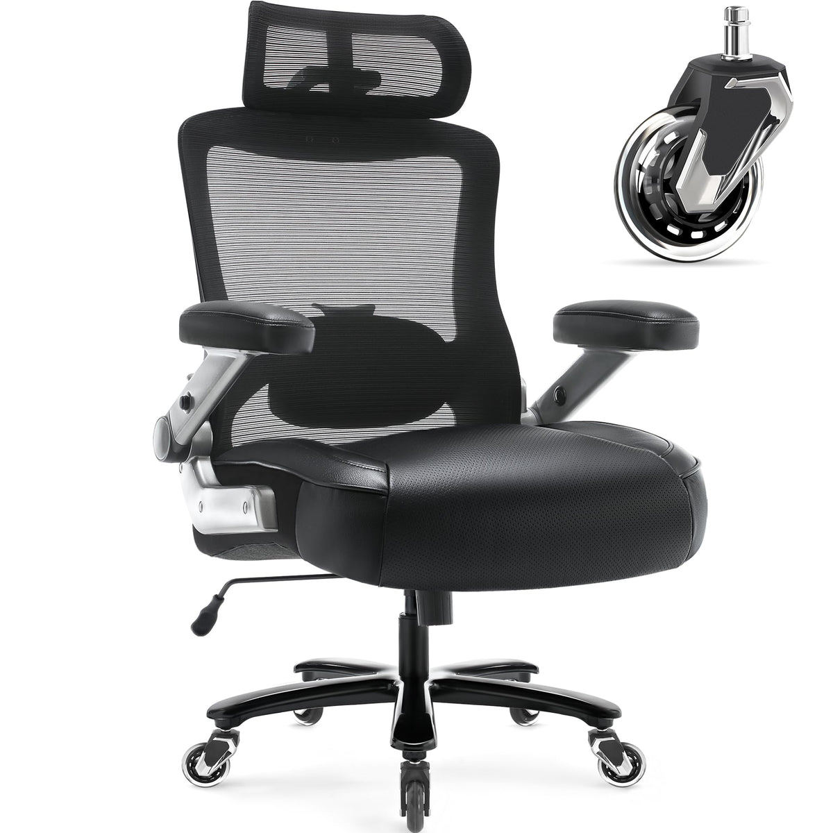 Big and Tall Office Chair 600lbs, Heavy Duty Executive Computer Desk Chair