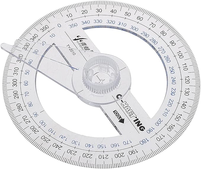 360° Protractor Pack of 5 Protactors Plastic Protractor Math Protractors Clear Protractor Ruler Drafting Tools Circle Protractor for Geometry