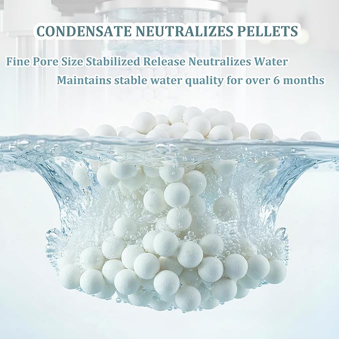 Condensate Neutralizer, 3.3 Lbs Condensate Neutralizer Refill Media Pellets 7-8mm Calcite Water Heater Media Filter