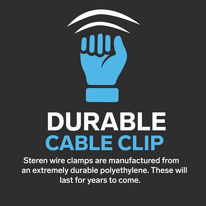 STEREN Coaxial Cable Clips - Cable Holder - Wire Clips - Siding Clips for Hanging - Cord Holder for Desk - Cable Clamps (Gray, 100 Count - Single Screw)