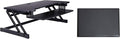 Rocelco 37.5" Deluxe Height Adjustable Standing Desk Converter with Anti Fatigue Mat BUNDLE - Quick Sit Stand Up Computer Workstation Riser - Large Retractable Keyboard Tray - Black (R DADRB-MAFM)