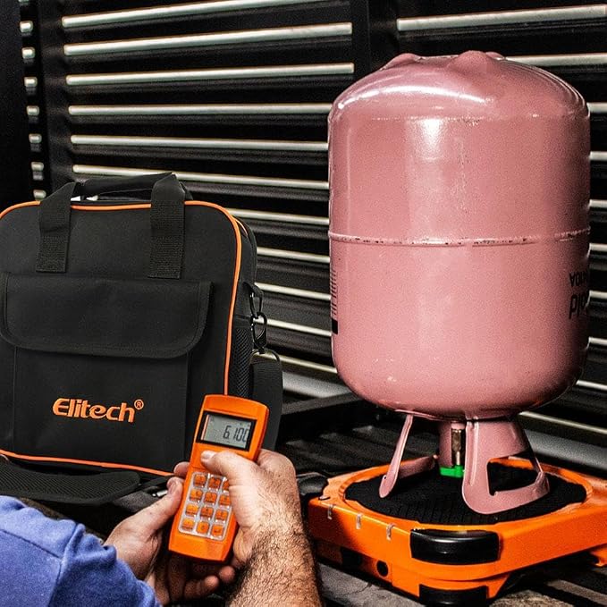 Elitech Refrigerant Scale 220 lb, Precision HVAC Charging Scale, LMC-200 | ±0.05% Accuracy, Digital Display, HVAC Refrigerant Charging, Aluminum Platform, Carrying Case Included