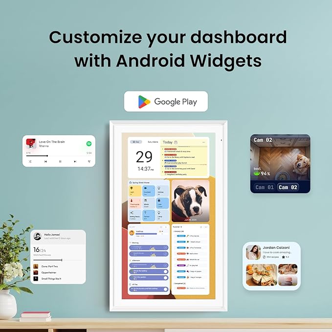 ApoloSign Digital Calendar: Electronic Calendar, Smart Touchscreen Interactive Display for Chore Chart, Family Schedules Planner, Supports All Apps via Google Play (White, 21.5-inch)