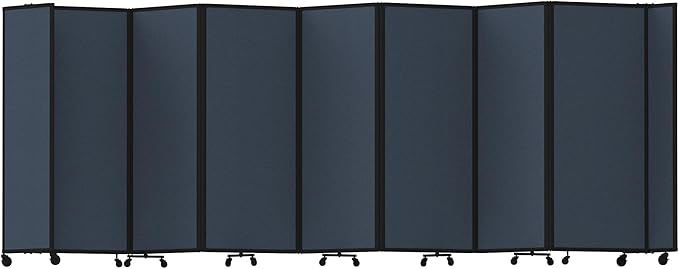 Versare Room Divider 360 Portable Wall Partition | Folding Panels | Large Freestanding Divider | Locking Wheels | Temporary Room Separator