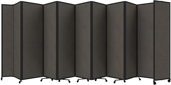 Versare Room Divider 360 Portable Wall Partition | Folding Panels | Large Freestanding Divider | Locking Wheels | Temporary Room Separator