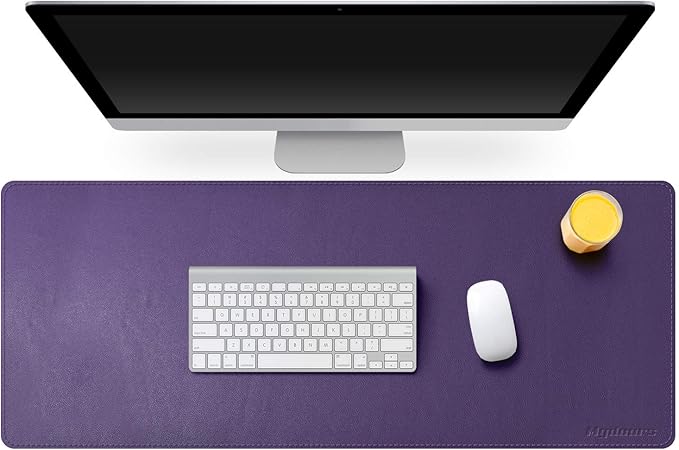 Mydours 38"x16" Large Desk Pad, Purple Desk Mat XL, PU Leather Desk Mat for Workspace & Decor, Durable Keyboard Mouse Pad for Home, Office, Writing & Gaming (Purple)