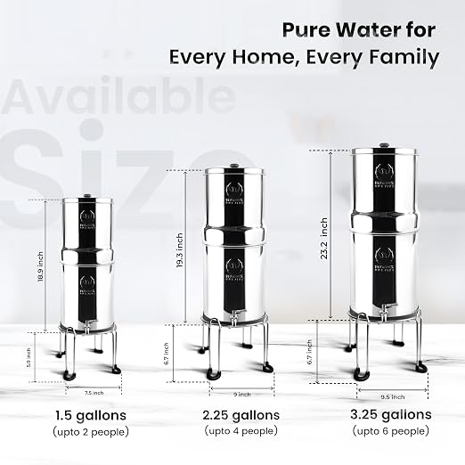Phoenix Gravity 1.5G Water Filter System with Steel Stand & Carbon Filters