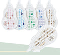 Temiary 5 Pcs Aesthetic Beige Correction Tape, Smooth Glide Quick Dry Tapes for Instant Corrections, Easy to Use White Tape Out Applicator Set for Office Note Taking, Journaling (Abstract Patterns)