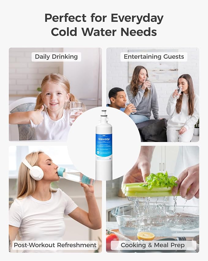 Waterdrop WD-F19C Water Filter Replacement for GE® RPWFE®, 2 Pack | Replacement for GE® RPWF (Built-in CHIP), GFE28GYNFS, GFE28GELDS
