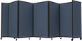 Versare Room Divider 360 Portable Wall Partition | Folding Panels | Large Freestanding Divider | Locking Wheels | Temporary Room Separator