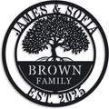 Custom Tree of Life with Roots Family Name Sign, Personalized Metal Sign