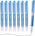 EYEYE Disposable Fountain Pens for Writing, Pack of 8 Black Fountain Pens Medium Point Stainless Steel Nib