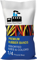 Assorted Color & Size Rubber Bands - Size #54 - Rubber Band Depot - Everyday Bands, Business Rubber Bands - 1/4 Pound Bag