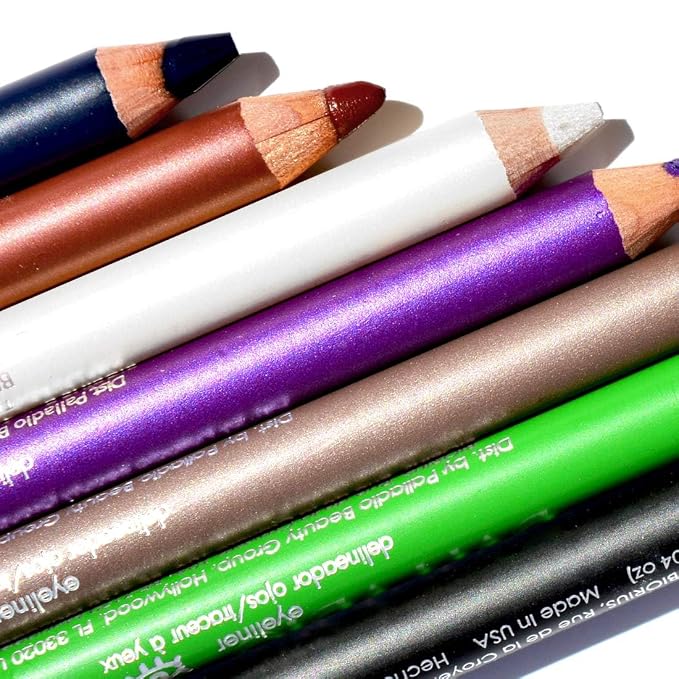 Palladio Wooden Eyeliner Pencil, Thin Pencil Shape, Easy Application, Firm yet Smooth Formula, Perfectly Outlined Eyes, Contour and Line, Long Lasting, Rich Pigment, Deep Blue