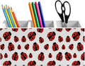 Red Ladybug Pen Holder for Home Office Desk, Ladybug Gifts, Cute Lady Bug Wooden Box Sign Pencil Holder for Desk Shelf Organizer