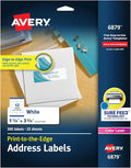 Avery Print-to-the-Edge Printable Address Labels, 1.25" x 3.75", Matte White, Sure Feed Technology, Laser & Inkjet Compatible, 300 Blank Labels, Great for Mailing, Branding, and More (6879)