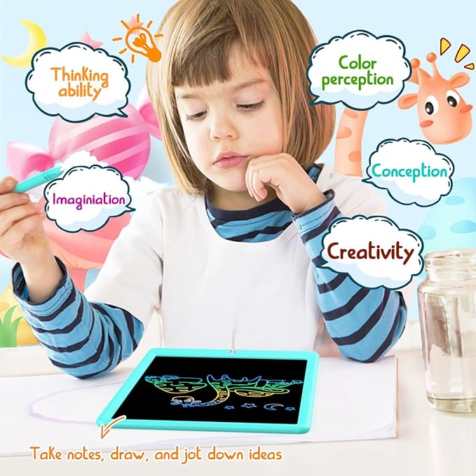 BUKEBU Toddler Toys for 3-6 Years Old Girls Boys, LCD Writing Tablet 8.5 Inch Doodle Board, Electronic Drawing Tablet, Drawing Pads,Travel Gifts for Kids Age 3 4 5 6 7 Year Old Girls Boys (Blue)