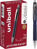 uniball™ Jetstream RT Ballpoint Pens, Black Ink, 0.7mm Fine Point, 12 Count | Retractable, Smooth Writing, Quick-Drying, Smear-Resistant, uni Super Ink™