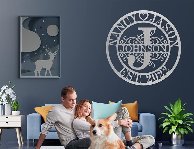 Wedding Gifts for Couples 2025, Personalized Metal Name Signs, Custom Name Signs, Custom Family Name Sign, Last Name Sign, Monogram Letters Wall Decor, House Warming Gifts New Home