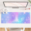 QIYI Large Desk Pad, Colorful Mouse Pad Desktop Decor, Waterproof PU Leather Desk Cover Protector, Desk Accessories for Office Home Work Writing Gaming 31.5" x 11.8" - Gradient Fish Scales