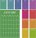 12 Pcs Colorful Undated Calendars 12‘'x16‘' Large Erasable Wall Calendar 12 Month Classroom Dry Ease Reusable Planning Colorful Yearly Blank Planner for Office Home Educational Study Room Class