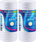 ICEPURE 50 Micron 10”*4.5'' Whole House Sediment String Wound Water Filter Replacement filter for 84637, WPX5BB97P, PC10, 355214-45, 355215-45, WP10BB97P, WP5BB97P, 2 PACK