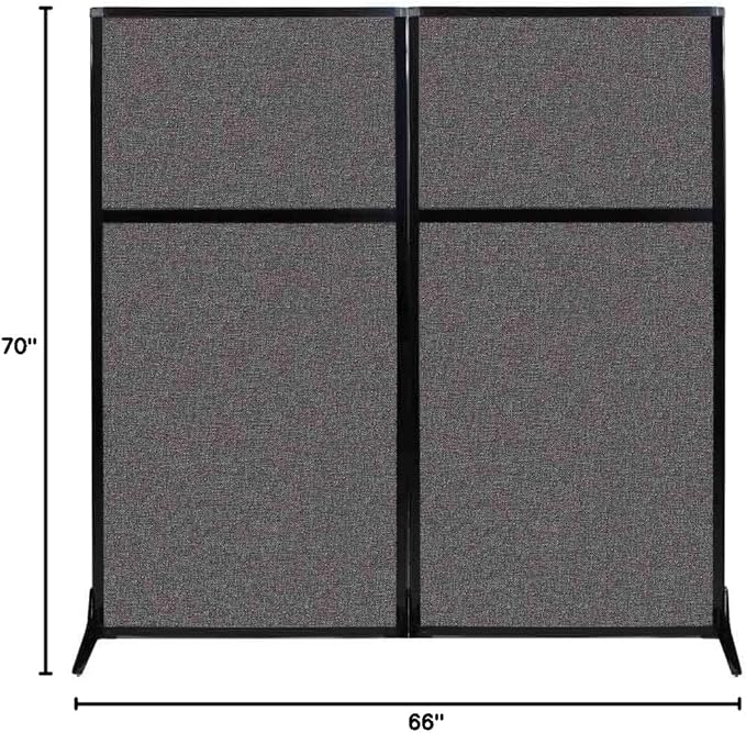 Versare Workstation Partition | Portable Wall Divider | Modern Office Cubicle | Free Standing Privacy Screen | Flexible Work Space | 66" x 70" Charcoal Gray Fabric Panels