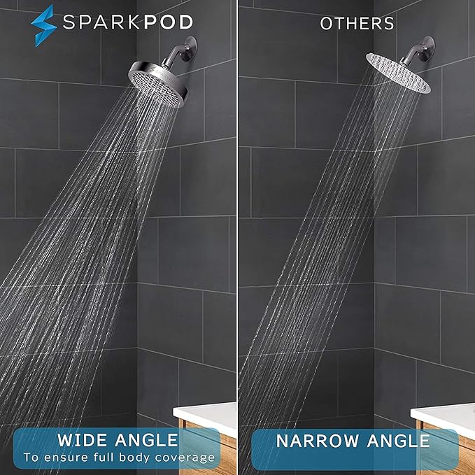 SparkPod Shower Head - High Pressure Rain - Premium Quality Luxury Design - Easy Clean Adjustable Replacement for Your Bathroom Shower Heads (Vintage Oil Rubbed Bronze, 6 Inch Round)
