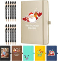 ENOMY Personalized Notebook & 10 PC Pens Gift Set Custom Notebook Journal A5 200 Pages A5 Lined Journal for Men Women Hardcover Notebooks for Work College Graduation Gifts, Gold