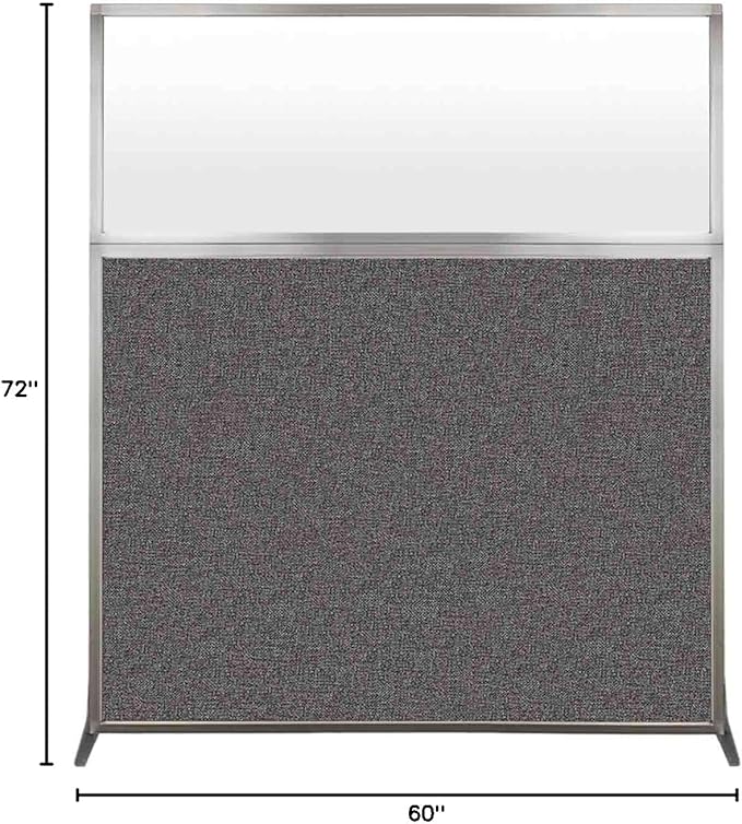 Versare Hush Screen Portable Room Divider | Workstation Wall Divider | Freestanding Privacy Hush Panels | Frosted Windows | Fabric Office Divider Screen | Great for Room Separation