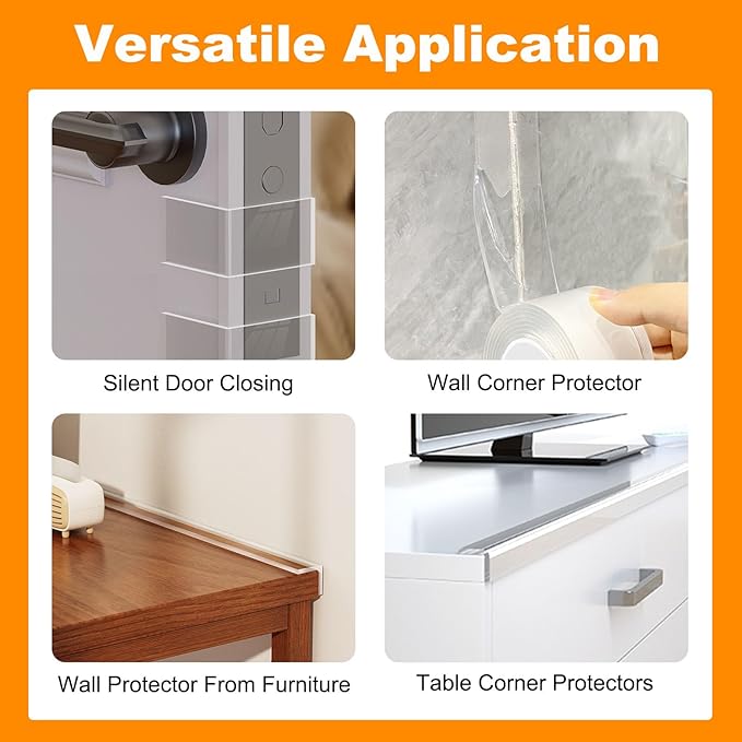 Clear Soft Corner Protectors for Furniture Strip,1.18 in x 6.6 FT,Sharp Edge & Table Bumper,Window Edge,Wall Protector, Soft Corner Guards Safe for Proof,Table Corner Protectors in Family