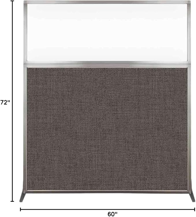 Versare Hush Screen Portable Room Divider | Workstation Wall Divider | Freestanding Privacy Hush Panels | Clear Windows | Fabric Office Divider Screen | Great for Room Separation