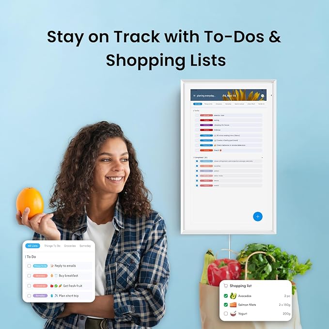 ApoloSign Digital Calendar: Electronic Calendar, Smart Touchscreen Interactive Display for Chore Chart, Family Schedules Planner, Supports All Apps via Google Play (White, 21.5-inch)