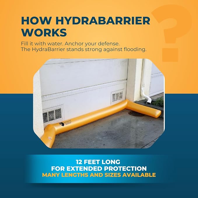 Watershed Innovations Best Sandbag Alternative - Hydrabarrier Standard 12 Foot Length 4 Inch Height. - Water Diversion Tubes that are the Lightweight, Re-usable, and Eco-Friendly - Bulk - 2 Pack