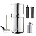 Denali Spring-2.25G (8 Liters)- Stainless Steel Gravity-Fed Water Filtration System with 2 Black Filters, SS Tap, POSTreat Filters and Vision Tap